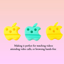 Multi-Functional Apple-Shaped Plastic Mobile Stand with Pen Holder (3 Pc / Mix Color)